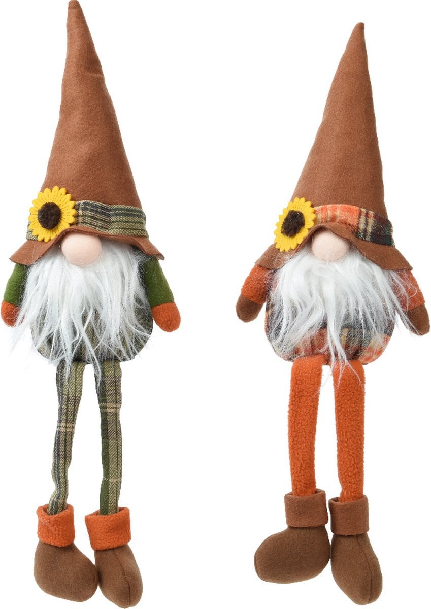 Decoris Kabouter herfst set van 2 - Hoogte: 48 cm