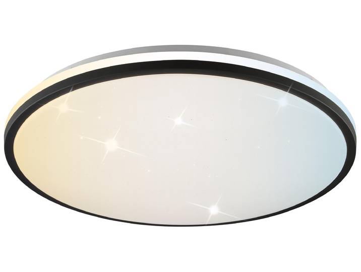 Plafonnier Brilliant Taya\, diamètre 50 cm\, noir et blanc\, 36W\, indice de protection IP44\, pour intérieur