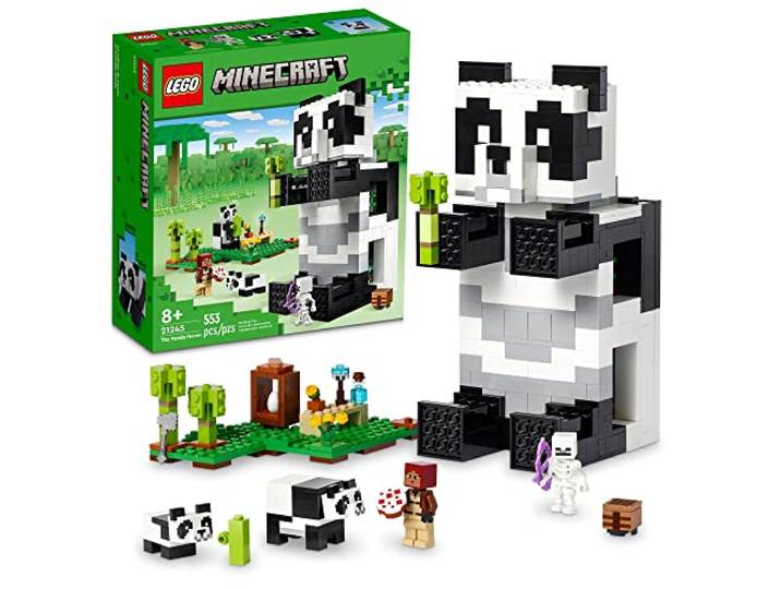 LEGO Minecraft The Panda Haven, Bewegliches Spielzeughaus mit Baby-Pandas Tierfiguren, Gaming-Spielzeug für Kinder, Geschenkidee für Jungen und Mädchen ab 8 Jahren, 21245