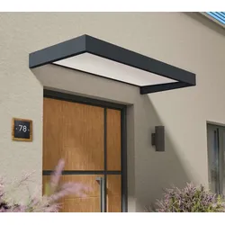Palram - Canopia Metall Vordach Sophia Opal 2150 | Anthrazit | 95x215x17 cm - Anthrazit