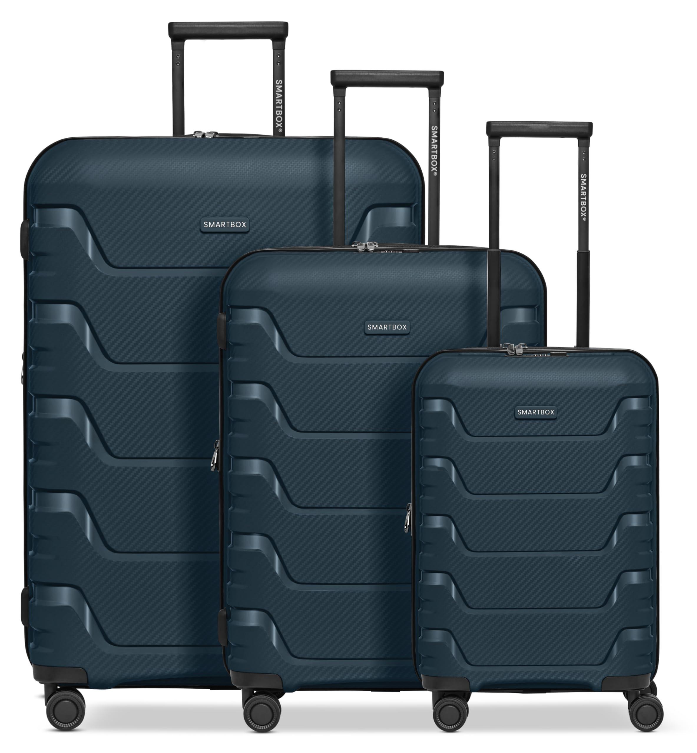 Reiseset mit 3 Koffern - Dunkelblau - Hartschalenkoffer mit TSA-Schloss und Doppelrollen - 111 Liter, 71 Liter, 42 Liter - Ideal für Reisen