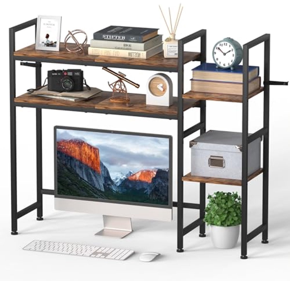 Desktop Boekenplank Organizer - Multifunctionele Houten Bureaugemak en Opbergruimte