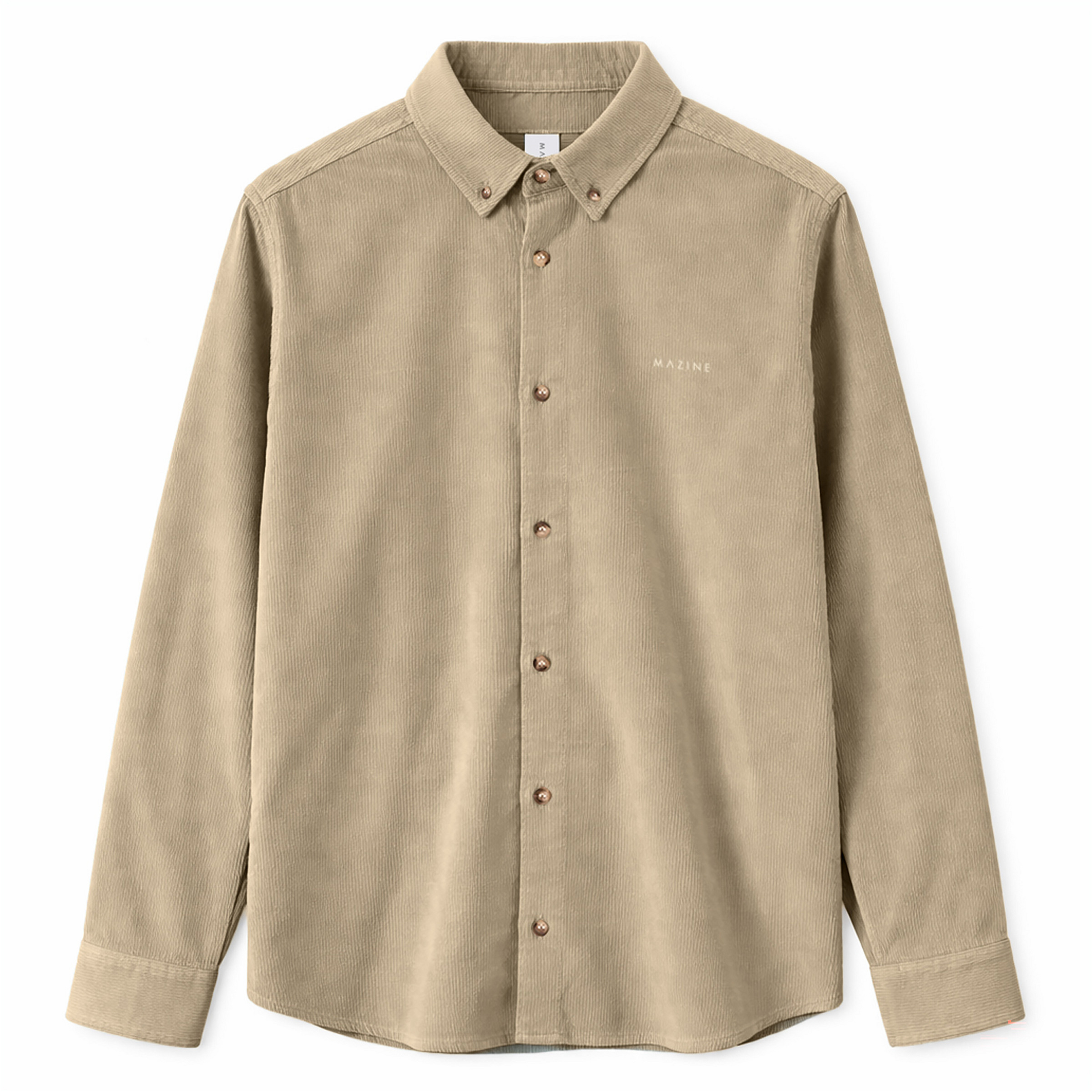 Mazine Corduroy Herren Hemden beige Größe M Lifestyle Hautfreundlich