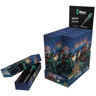 Wiha Bit-Satz Kraftform Kompakt 27 Set 1 Christmas 2025, mit Handhalter (schwarz/grün, 7-teilig, integriertes Magazin)