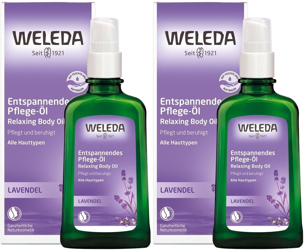 Weleda Lavendel entspannendes Pflege-Öl 2x 2x100 ml Öl