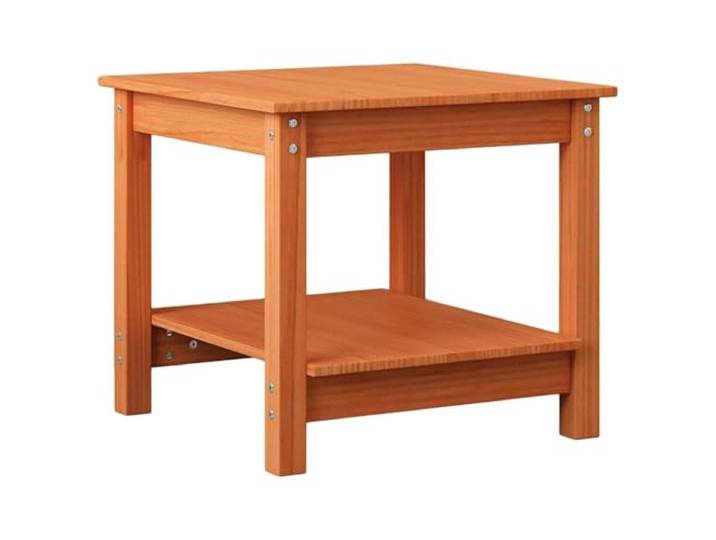 LASWWQMRF Couchtisch Wachsbraun 50x50x45 cm Kiefer Massivholz Tisch Kompakter Sofatisch mit unterer Ablage für Zeitschriften und Dekoration im Wohnzimmer, belastbar bis 75 kg.