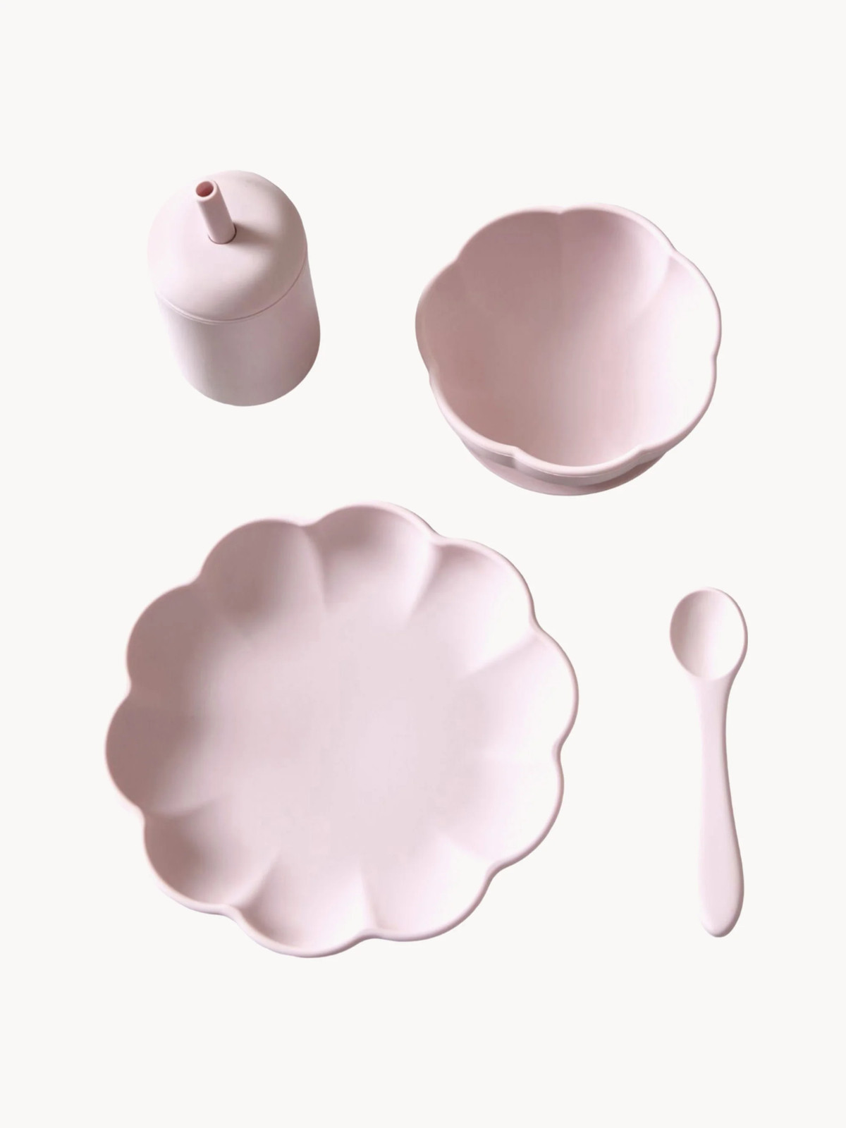 Jack o Juno Kinderserviesset Little Poppy van silicone, 4-delig