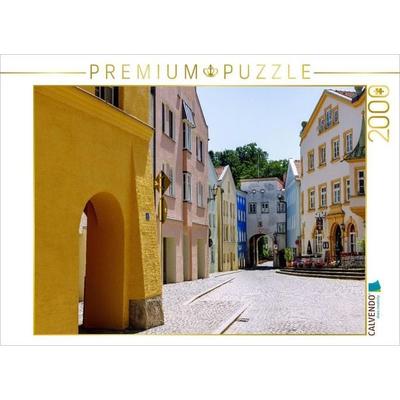 CALVENDO Puzzle Markt Kraiburger Marktplatz mit Häusern im Inn-Salzach-Stil und Trostberger Tor | 2000 Teile Lege-Größe 90x67cm Foto-Puzzle für
