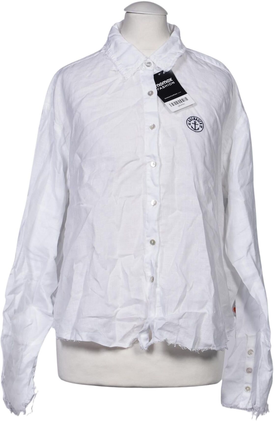 Adenauer & Co Damen Bluse, Weiß, Gr. XS, Leinen - Second Hand