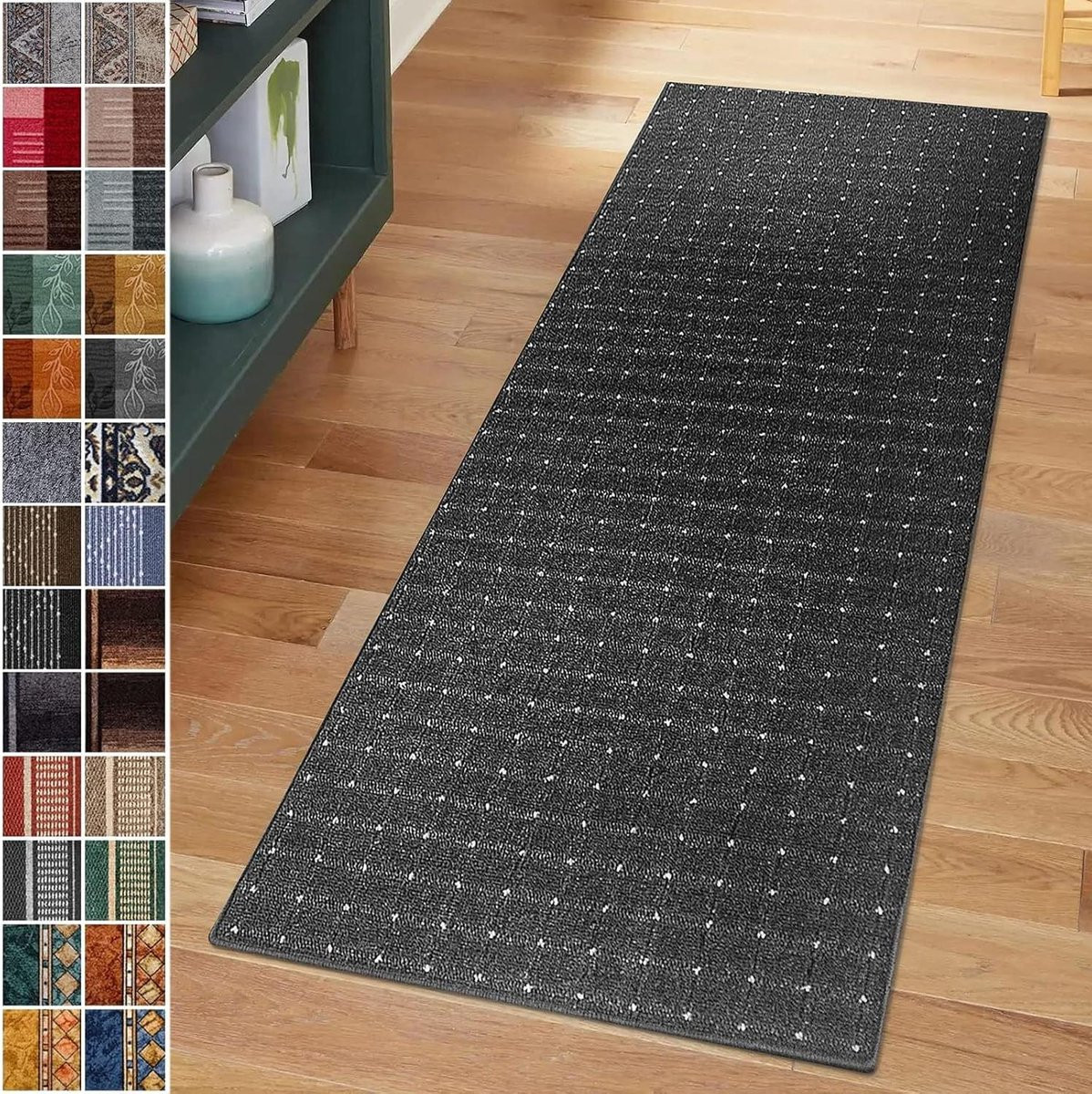 Karpet Runner Keuken Runner Vloerkleed met Antislip Onderkant - Antraciet - B/D: 67 x 250 cm