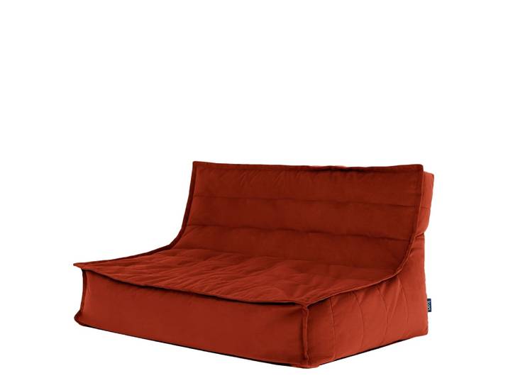 Pouf canapé de sol en velours terracotta