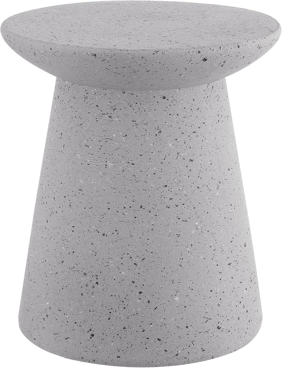 Hollie minimalistischer moderner Tischsockel, für drinnen und draußen, zeitgenössisch, Mid-Century, Art-Deco, Bohemian, Terrasse, Garten, Badezimmer, Wohnzimmer, graues | Allwetter-Trommel, strukturiert, moderner, minimalistischer Sockel, Terrasse, Garten, Innenakzent