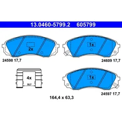 Bremsbelagsatz Scheibenbremse ATE 13.0460-5799.2 für Kia Hyundai H-1 Travel