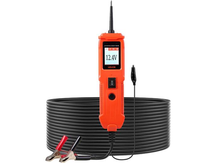 Testeur de circuits électriques pour véhicules VEVOR Testeur électrique 8-35 DCV avec sonde de circuit électrique & écran couleur TFT & éclairage\, testeur de tension avec 4 m de câble & boîtier ABS\, détecteur électrique de circuits électriques