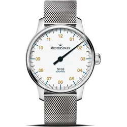 Meistersinger Klassik No.03 BM9901G - weiß,silber - 38mm