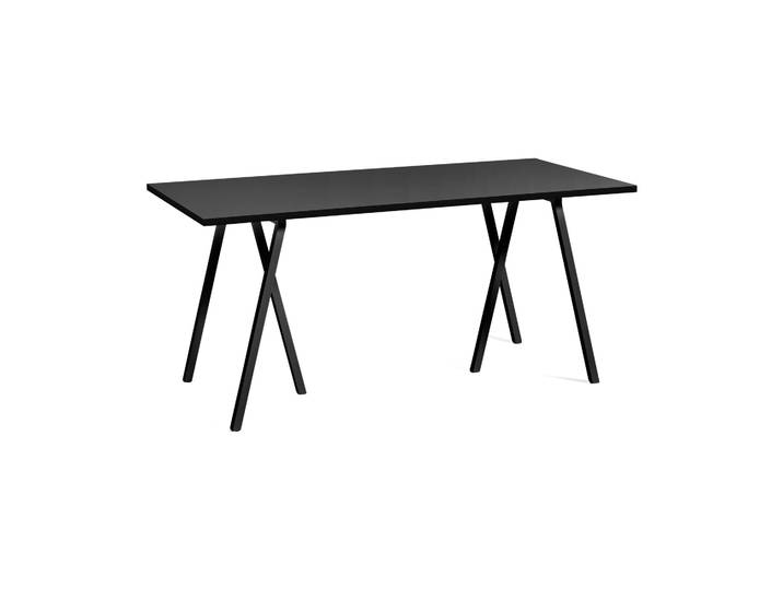HAY Table à manger Loop Stand Black linoleum-black, 160 cm