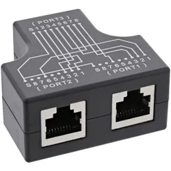 INLINE Cat,5e STP T-Adapter (Port-Doppler), RJ45 Buchse an 2x RJ45 Buchse