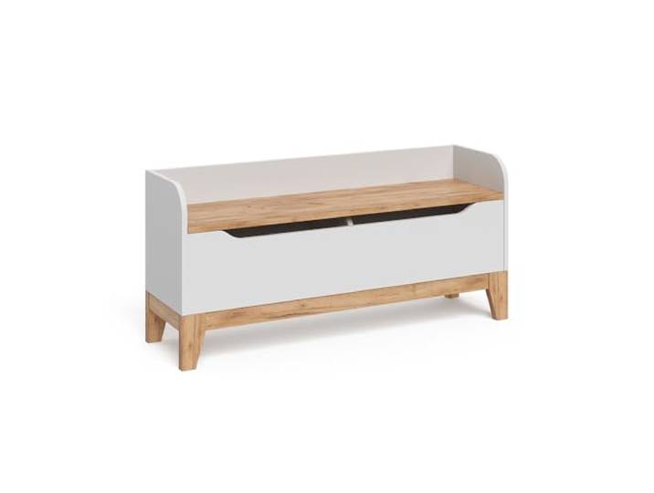 VitaliSpa Spielzeugtruhe Malia, Weiß/Artisan, 107.2 x 50 cm mit Sitzfläche, mit Stauraum und kombinierbar mit weiteren Malia-Möbeln
