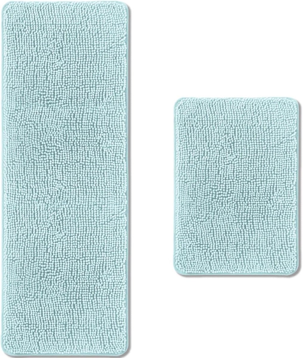 Super zachte chenille badkamer tapijtenset met badmatten