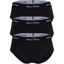 Marc O Polo Damen Panties, 3er Pack - Logobund, Cotton Stretch, Basic Schwarz / S