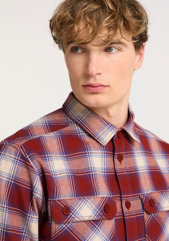 Flanellhemd JACK WOLFSKIN "BAJA FLANNEL SHIRT M", Herren, Gr. L (52), Normalgrößen, check, merlot, Obermaterial: 100% Baumwolle, Hemden Flanellhemd, Flanellhemd, weich, atmungsaktiv
