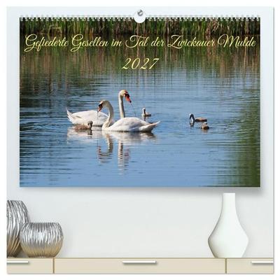 Gefiederte Gesellen im Tal der Zwickauer Mulde (hochwertiger Premium Wandkalender 2027 DIN A2 quer), Kunstdruck in Hochglanz