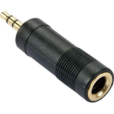 LINDY 35621 Klinke Audio Adapter [1x Klinkenstecker 3.5 mm - 1x Klinkenbuchse 6.35 mm] Schwarz