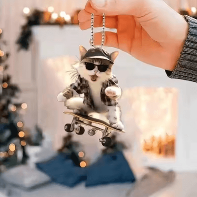 Inspire Picks Realistic Cat Car Hanging Ornament Rearview Mirror Pendant With Decorative Chain e