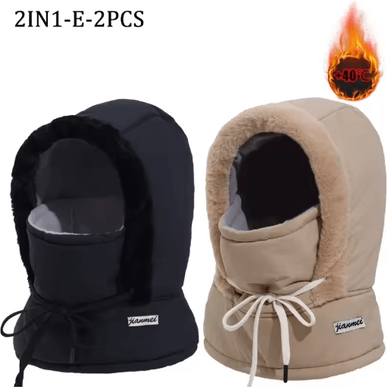 Inspire Picks Cold Weather Thermal Balaclava Scarf Windproof Plush Hood Ski Face Mask seta 2pcs
