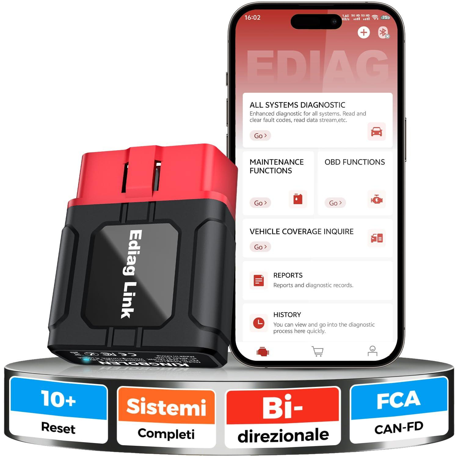 Selius OBD2 Scanner Bluetooth Draadloos - Volledige Systeemdiagnose met 10+ Resetfuncties
