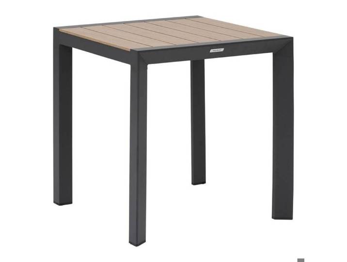 Table de jardin  Évasion  effet bois honey & graphite 2 places lates en aluminium - Hespéride