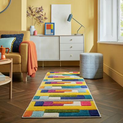 Teppich FLAIR RUGS "Spectrum", bunt, B:66cm H:8mm L:230cm, Kunstfaser, Teppiche, Teppich, Handgeschnitzt Teppich