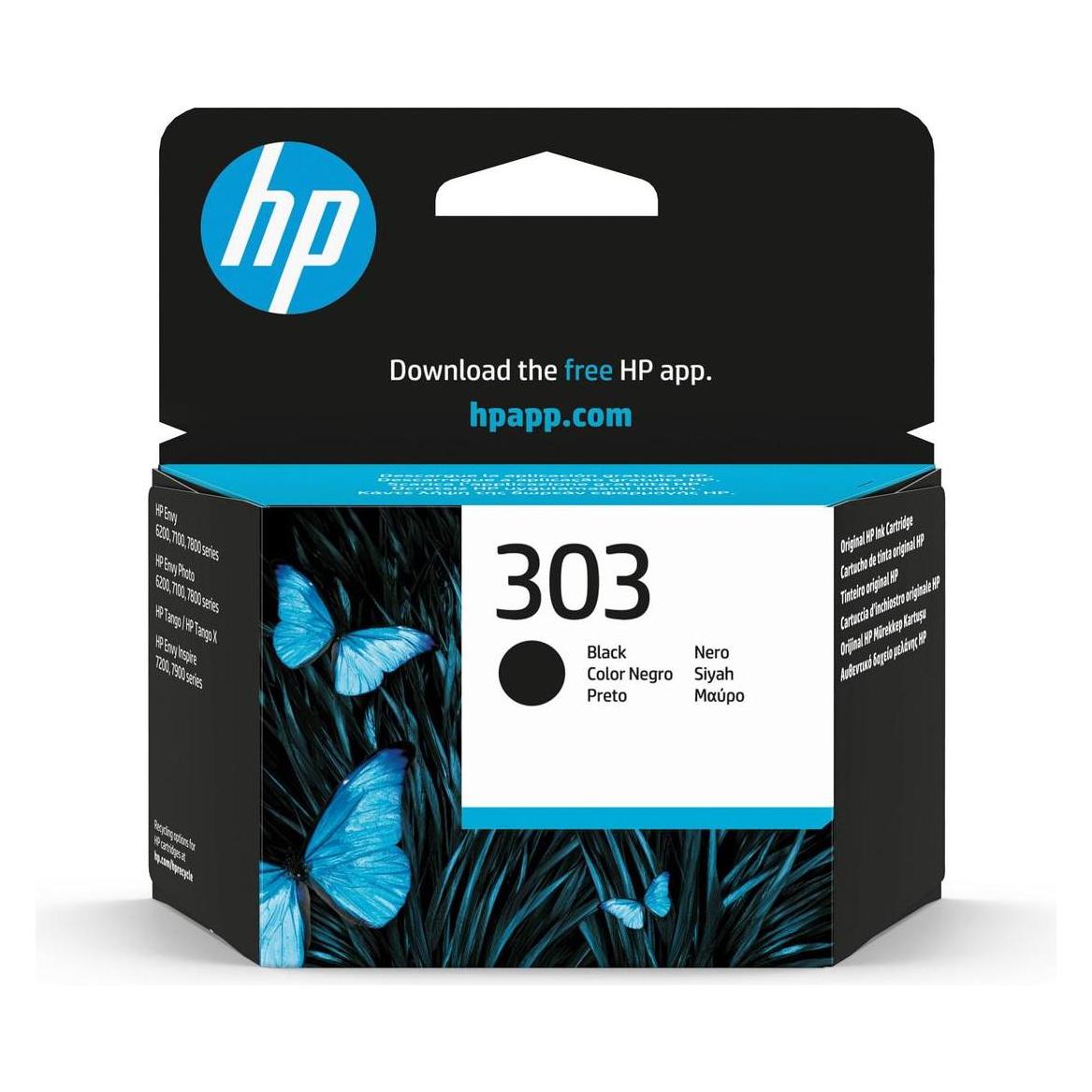 HP Hewlett-Packard 303 Black Original Ink Cartridge, 303 Black (T6N02AE#LS3)