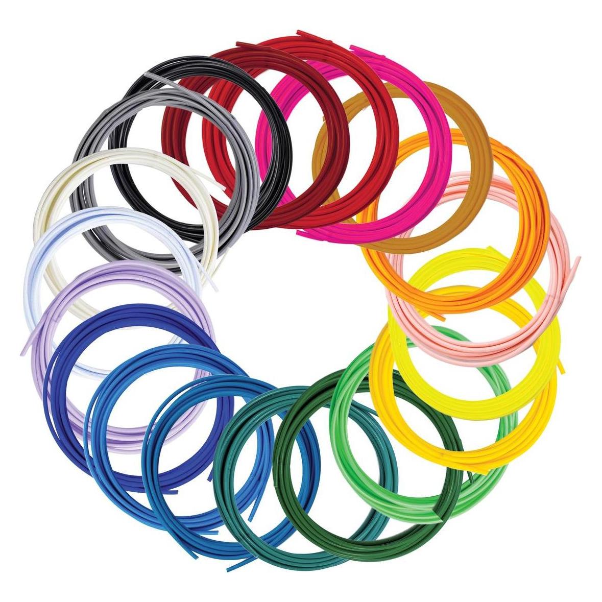 3Doodler Flow zwoje 1,75 mm,4,8m/ 20 szt. (300 g, 1.75 mm) (FLOW-FILLS)