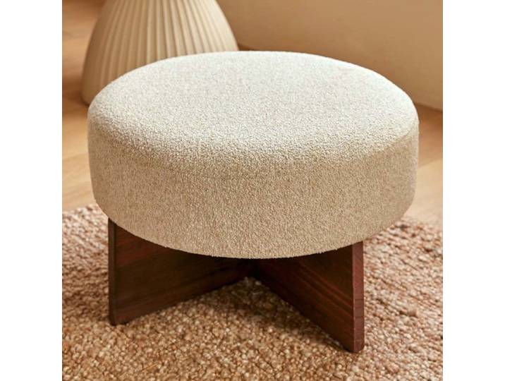 Eazy Living Pouf Bouclette Ø 50 cm Melina Beige