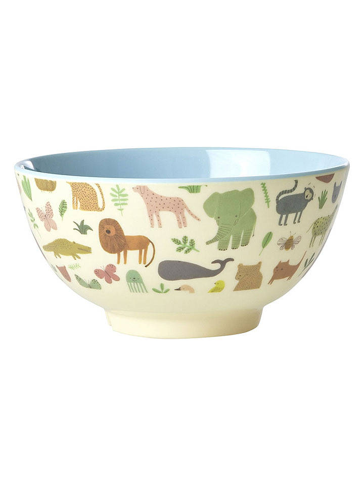Rice Schale "Sweet Jungle" in Creme/ Hellblau - 700 ml - onesize
