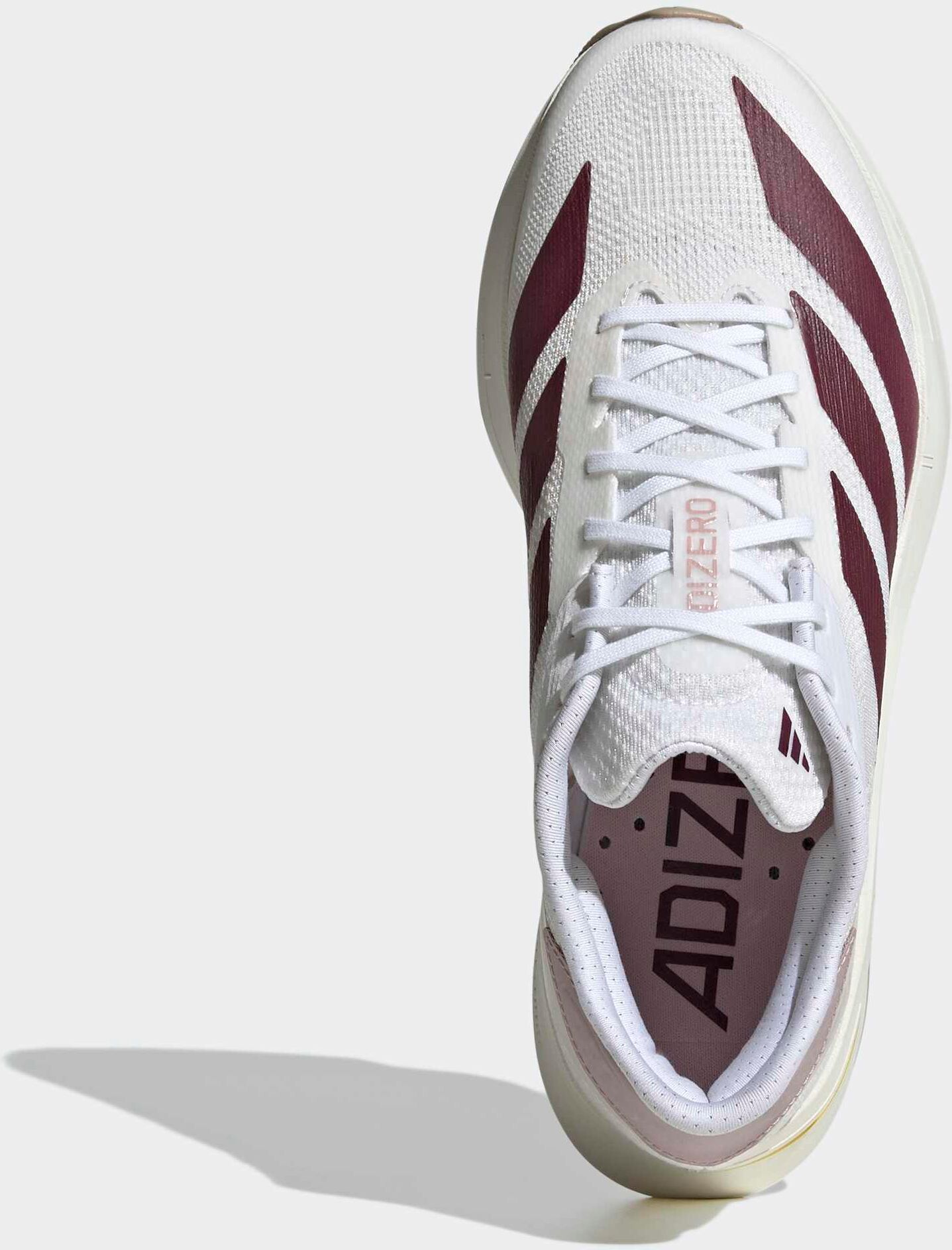 Laufschuh ADIDAS PERFORMANCE "ADIZERO SL2", Damen, Gr. 43, rot (cloud weiß, maroon, dual lila), Textil, Schuhe Laufschuh, mit Lightstrike-Sohle cloud weiß, maroon, dual lila 43