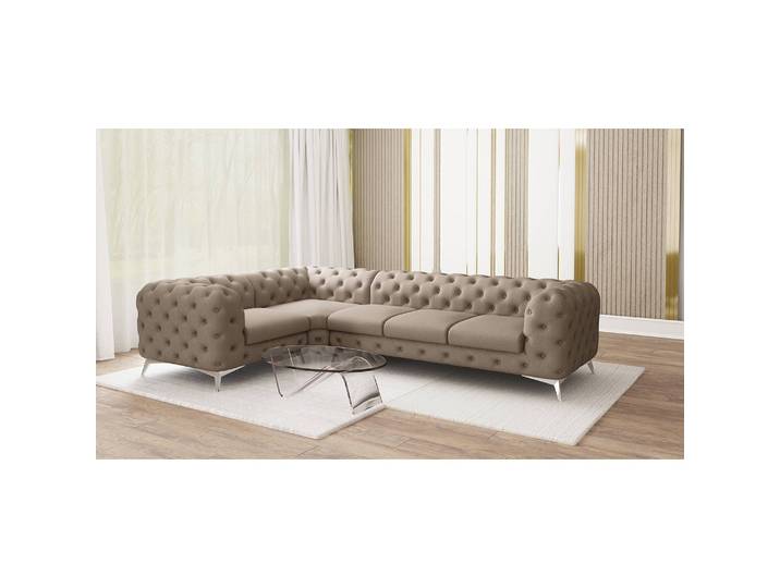 Ecksofa Laviva VI Braun Microfaser Enza 323 x 200cm Ausrichtung links