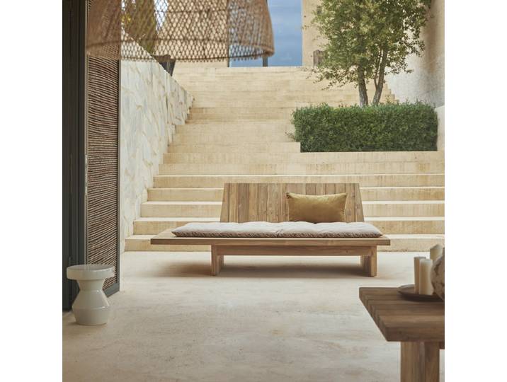 Gartenbank aus massivem Recycling-Teak Joaquin - Natur - Teak