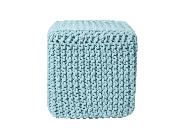 STRICK-POUF pastellblau, Sitzwürfel 35/35/35 cm