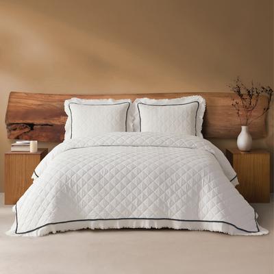 House of Harlow 1960 Freya 3 Piece Reversible Washed Cotton Ruffled Quilt Set
