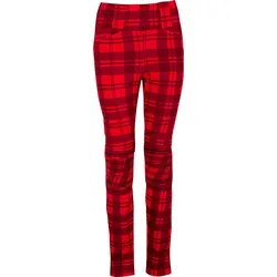 Rusty Stitches Claudia V2 Chequered, Leggings Damen - Rot/Schwarz - 46