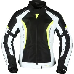 Modeka Khao Air, Textiljacke wasserdicht Damen - Schwarz/Hellgrau/Neon-Gelb - 34