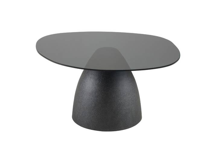 Couchtisch 86/76/40 cm rund Schwarz Metall, Glas