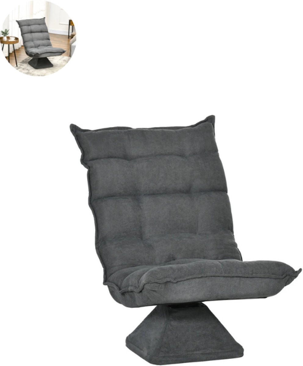 Moderne grijze relaxfauteuil met armleuningen voor volwassenen