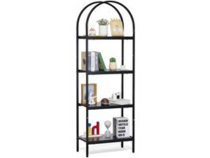 VEVOR Bibliothèque en métal, étagère industrielle arquée à 4 niveaux, bibliothèque de rangement vintage rustique avec étagères ouvertes, étagère de rangement sur pied, pour salon, chambre, bureau