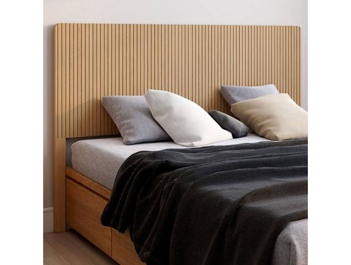 IDMARKET Tête de lit sur pied JULIETTE 160 cm effet lattes tasseau bois