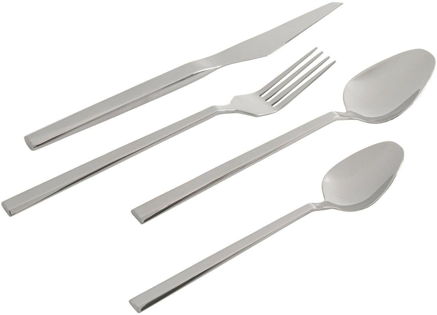 Besteck-Set KARE DESIGN "Adella, 16-teilig", silber, 16, Edelstahl, Essbesteck-Sets, Besteck-Set silber 16