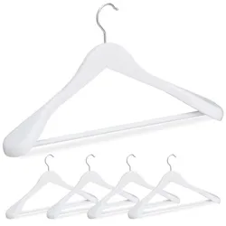 Relaxdays Anzug Kleiderbügel 5er Set Weiß,Silber