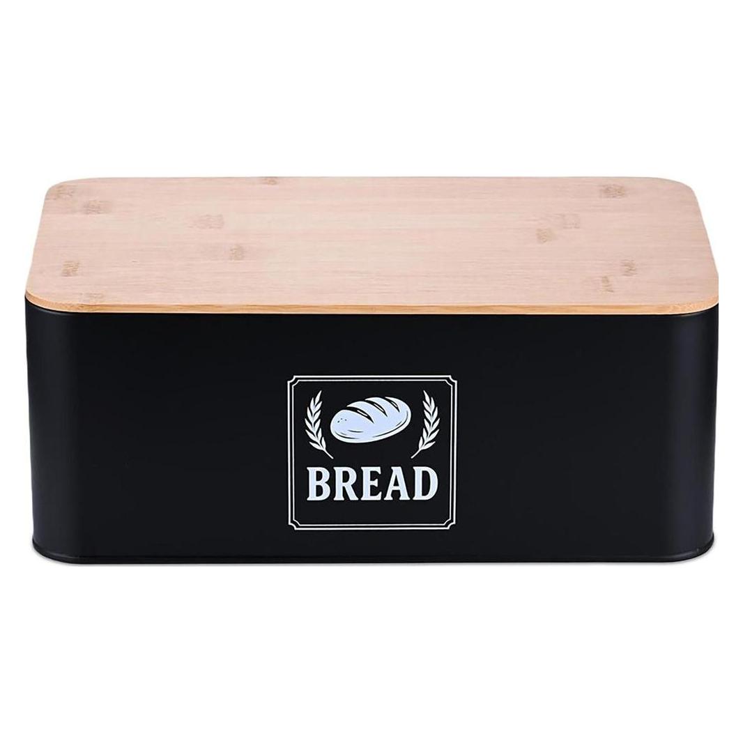 Relaxdays Brotkasten mit Bambusdeckel Retro-Design (4052025856540)